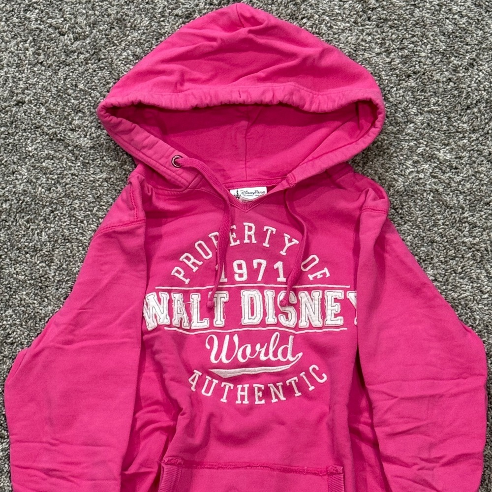 Y2K Girlcore Walt Disney World Pink Hoodie Graphic Sweatshirt Womens Medium - Picture 2 of 5
